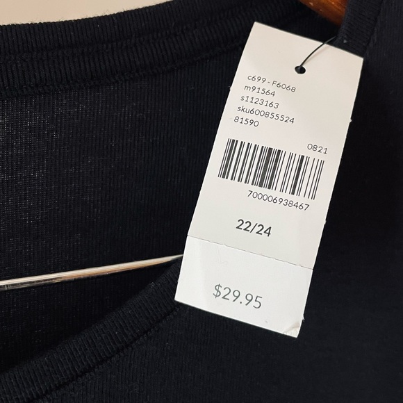 NWT Size 22/24 Lane Bryant Black LS Cotton Blend Casual Top - Picture 3 of 6